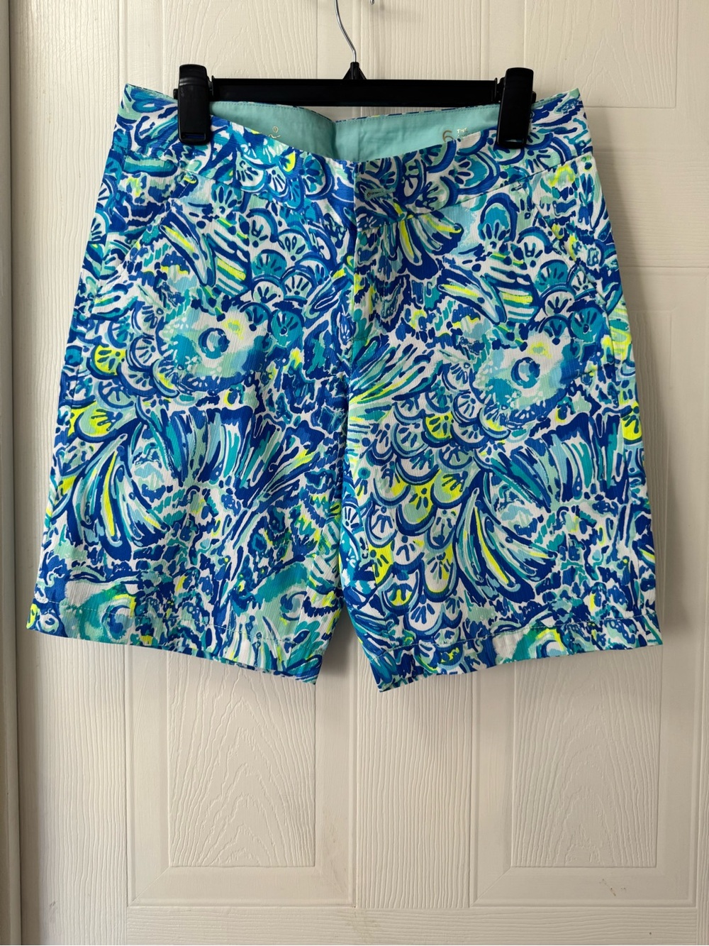 Lilly Pulitzer Blue Aqua Tropical-Print Men's Shorts